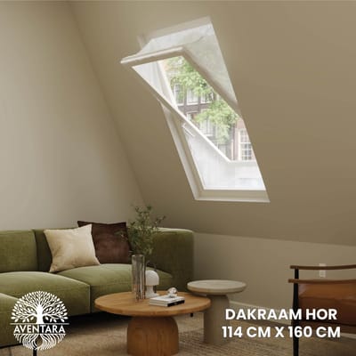 Dakraam Hor - 114 x 160 cm – Geschikt voor Velux: SK10 (GGL 610, s10) Fakro/Optilight: Maatcode 50 Insect Raamhor - Insecten Plissé - Vliegenhor – Gaas - Inbouw Zonder boren