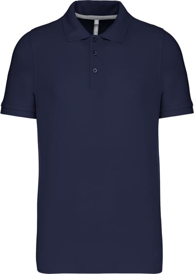 Herenpolo korte mouwen met knopen merk Kariban Donkerblauw - 3XL