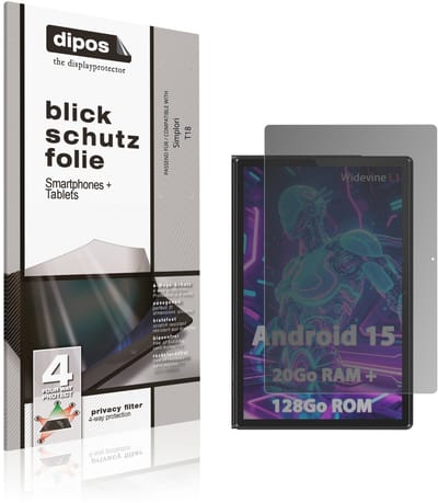 dipos – Matte Privacy Screenprotector geschikt voor Simplori T18 | Anti-Spy Beschermfolie
