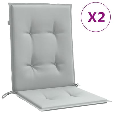 vidaXL - Stoelkussens - 2 - st - lage - rug - 100x50x4 - cm - stof - lichtgrijs