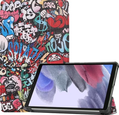 Hoesje - Geschikt voor Samsung Galaxy Tab A7 Lite - Dun & Stevig - Hardcover Book Case - Trifold Bookcase Hoes - Hard Cover - Tablethoes - Graffity