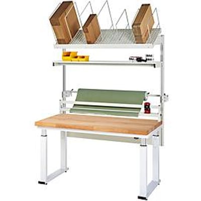 Rau inpaktafelsysteem 03 Werkbank serie adlatus 600, B 1500 x D 700 x H 740-1140 mm, massief beukenhouten blad, tot 600 kg