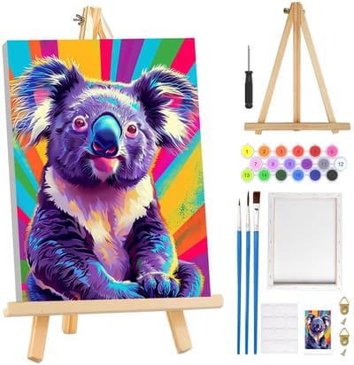 Dailygoods- Schilderen op nummer voor volwassenen - Dieren - Canvas 20 x 30 cm - Ezel met frame - Doe-het-zelf kunst - Wanddecoratie - Doe-het-zelf Schilderij