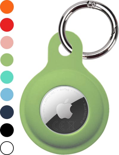 Hoesje Geschikt voor Apple AirTag 2e generatie Hoesje Sleutelhanger Houder - Siliconen Hoesje Geschikt voor Apple AirTag 2 Hoesje - Lichtgroen