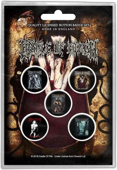 Cradle Of Filth Badge/button Albums Set van 5 Multicolours