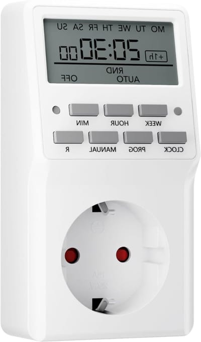 YOR® Digitale Tijdschakelaar - Digitale schakelklok Met 20 Programma’s - Schakelklok Timer – Schakelklok Digitaal – Weektimer – Countdown Functie - Zomertijdschakeling - Wit - ‎5cm x 5cm x 10cm ; 0.19 kg