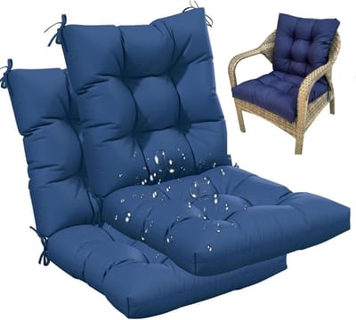 Stoelkussens Set - Rugkussens Buiten - Comfortabel Zitten - Waterdichte Stof - 2 Sets - Koningsblauw