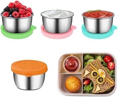 4 stuks 50 ml kleine voedselcontainers met deksels (lekvrij)