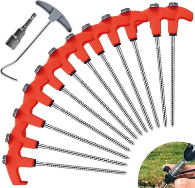 Grondpalen Tent - Haringen Set - Buiten Stabiliseren - Fluorescerend Zichtbaar - 12 Stuks - Groen
