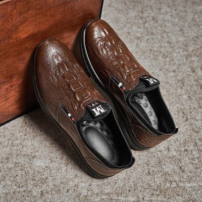 Lente en Zomer Nieuwe Doudou Schoenen Ronde Neus Zwarte Loafers Leren Schoenen Instappers Zachte Zool Rijschoenen Herenschoenen 44 black
