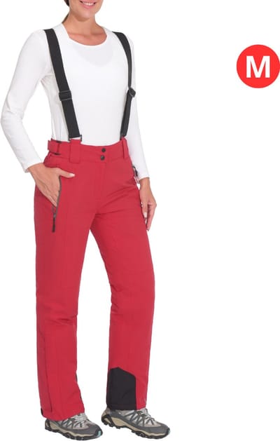 Livano Skibroek - Skipak - Snowboard Broek - Winterbroek - Sneeuwbroek - Dames - Wintersport - Bretels - Rood - Maat M