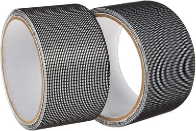 (2 Stuks 5x200cm Zwart)glasvezel raam deur hor reparatieset, Muggennet Reparatie Tape, Muggengaas Plakband, Horrengaas Tools, Repareer Vliegenhor, Raamhor Tape, sterk plakband van glasvezel, voor het repareren van ramen en deuren