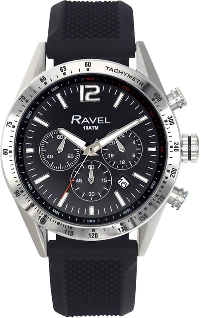 Ronde Chronograaf Horloge met Datum in Roestvrij Staal - 100m Waterdicht