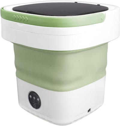 Opvouwbare mini wasmachine en droger combo voor ondergoed en babykleding - Groen - Ideaal voor appartement - 7,5L capaciteit