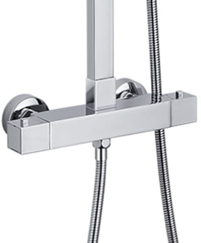 Auralum Max Thermostatische Douchekraan - 15 cm - Waterbesparend - Met CoolTouch technologie - Inclusief koppelingen - Douchethermostaatkraan - Chroom