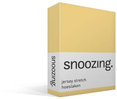 Snoozing Jersey Stretch - Hoeslaken - Lits-jumeaux - 200x200/220 cm - Geel
