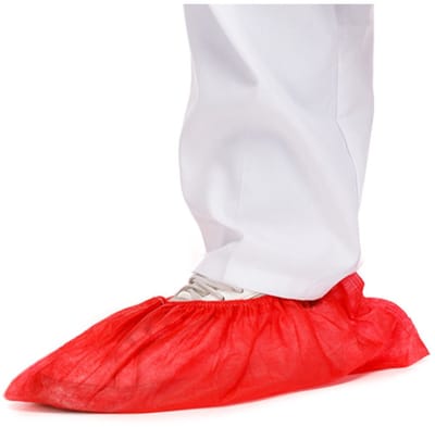 Hygonorm wegwerp schoenhoesjes ROOD - overschoenen waterdicht - 100 stuks 25 micron