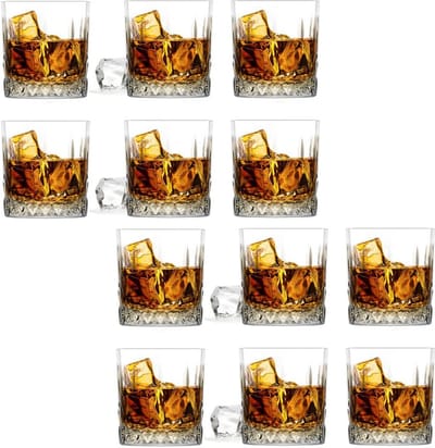 Glasmark Whiskey glazen Diamond - 12x stuks - 280 ml - drink/waterglazen