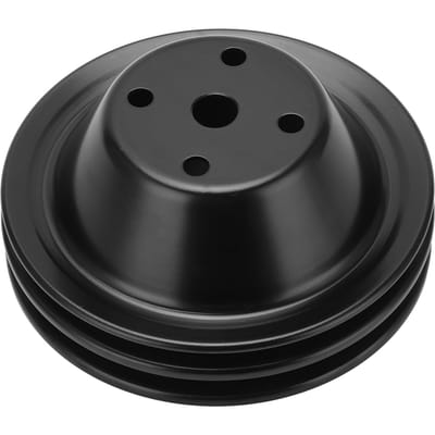 Poulie de vilebrequin Double gorge Poulie de pompe à eau longue Remplacement pour moteur Chevy Small Block SBC 262 350 400 gray
