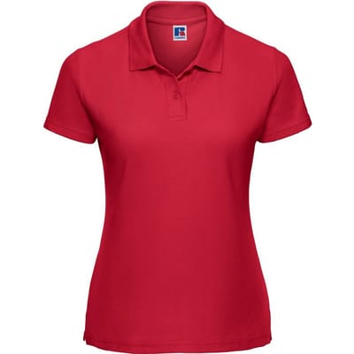 Russell Dames/Dames Klassiek Effen Poloshirt van Polycotton (Klassiek rood)