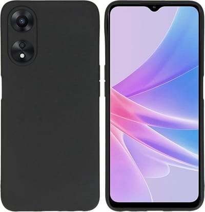 Premium Kwaliteit 2mm Siliconen Back Cover met zachte microvezelvoering - Geschikt voor OPPO A78 / A78 5G - Zwart