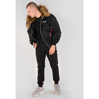 Alpha Industries Winterjas - 45P Hooded Custom - S tot XXL - voor Mannen - zwart