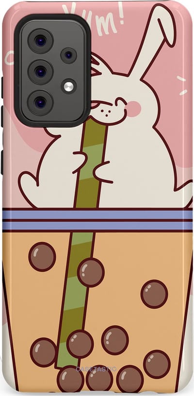Casetastic Hoesje Geschikt voor Samsung A52 (4G/5G/s) - Stijlvolle Beschermende Duo-layer Case - Bubble Tea Genot