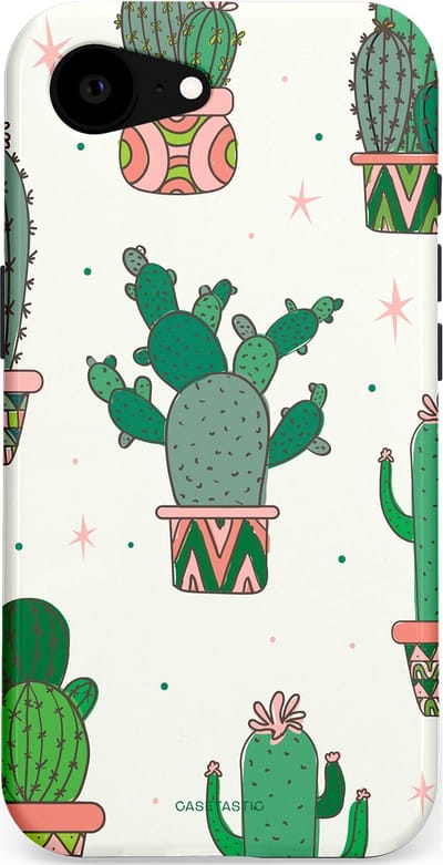 Casetastic Hoesje Geschikt voor Apple iPhone 16e Magsafe - Stijlvolle Beschermende Duo-layer Case - Zonnige Cactus
