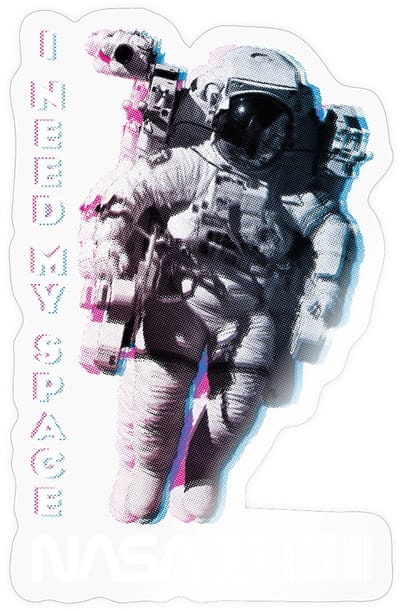 NASA Astronaut Met Grappig Citaat I Need My Space Sticker maat S (10 x 10 cm)