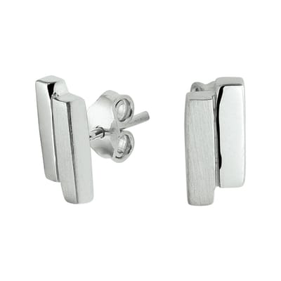 Zilveren oorknoppen poli/mat - 1337162