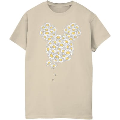 Disney Dames/Dames Mickey Mouse Kamille Hoofd Katoenen Vriendje T-shirt (Zand)