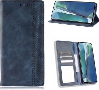 Coverup Hoesje - Geschikt voor Samsung Galaxy S20 FE Hoesje - Coverup Vintage Style Book Case - Blauw