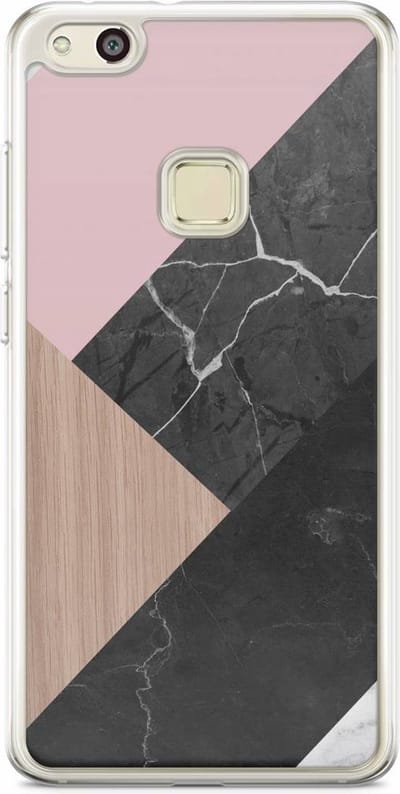 Casimoda® hoesje - Geschikt voor Huawei P10 Lite - Marble Wooden Mix - Siliconen/TPU - Soft Case - Bruin - Marmer