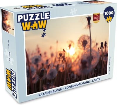 Puzzel Paardenbloem - Zonsondergang - Lente - Legpuzzel - Puzzel 1000 stukjes volwassenen