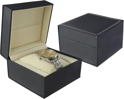 Individuele Horlogebox met Verwijderbare Kussen voor Horloges, PU Leer, Geschikt voor Smartwatches en Armbanden, Zwart