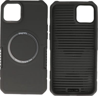 iPhone 14 Plus MagSafe Hoesje - Shockproof Back Cover - Zwart