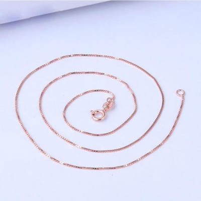 925 Sterling Zilveren Doosketting Kettingen voor Vrouwen Tiener Meisje Roségoud Verguld S925 Sieraden 0.8mm Bulk 45cm gray