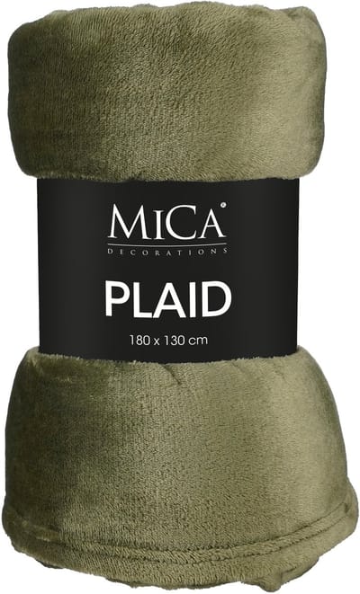 Mica Decorations Famke Fleece Plaid - L180 x B130 cm - Donkergroen