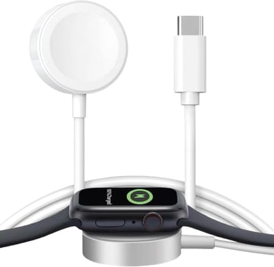 Magnetische Oplader - Geschikt voor Apple Watch Series 1 t/m 10 & SE & Ultra- USB-C – Snellader – 1 Meter – Wit
