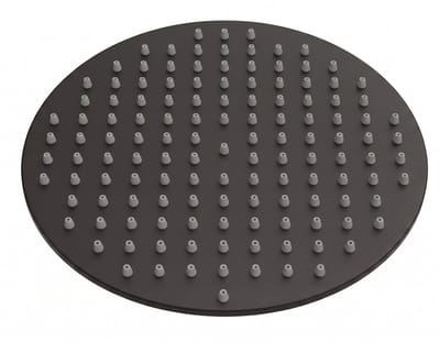 Badplaats Douchekop Rond 20 x 20 cm – Mat Zwart – Hoofddouche van Messing