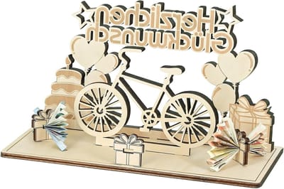 Houten cadeaus voor fietsers, originele geldgeschenken voor verjaardagen en kerst, perfecte cadeau-ideeën voor vrienden en familie