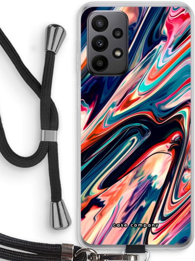 Case Company® - Hoesje met koord geschikt voor Samsung Galaxy A23 hoesje met Koord - Quantum Being - Telefoonhoesje met Zwart Koord - Bescherming aan alle Kanten en Over de Schermrand