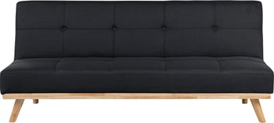 FROYA - Slaapbank 3-zits - Zwart - Polyester