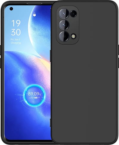 Hoesje geschikt voor OPPO Reno 5 5G Hoesje - Back Cover - Reno 5 5G Silicone TPU case Zwart - Matte Coating - Anti Fingerprint - EPICMOBILE