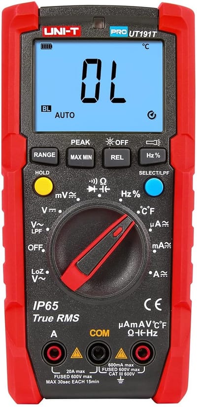 Professionele Digitale Multimeter CAT III 600V IP65 voor Industrieel Gebruik