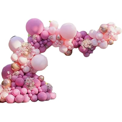 Kit d'arche de guirlande de ballons Ballons décoratifs roses pour fête d'anniversaire, cérémonie de remise de diplômes, anniversaire de mariage pink