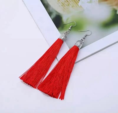 Akyol - Oorhangers – kerst oorbellen - oorbellen voor kerst - rode oorhangers – kwast oorbellen – hang oorbellen - festival – rode oorbellen – rode hang oorbellen – cadeau voor vriendin – bohemian - festival oorbellen - bohemian oorbell