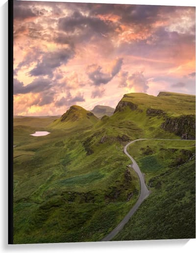 Canvas  - The Quiraing Landschap, Schotland - 75x100cm Foto op Canvas Schilderij (Wanddecoratie op Canvas)