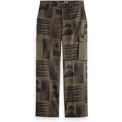 Scotch & Soda Baggy Fit All-over Printed Cargo Pants Art Dept Collage Houn Taglia: W29L32 | Pantaloni cargo Outlet | Uomo
