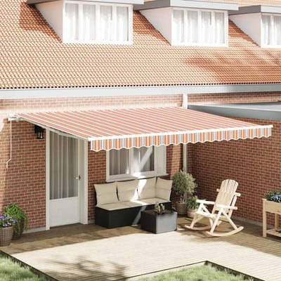 vidaXL - Uitschuifbare - luifel - Meerkleurig - 450 - x - 350 - x - 165 - cm